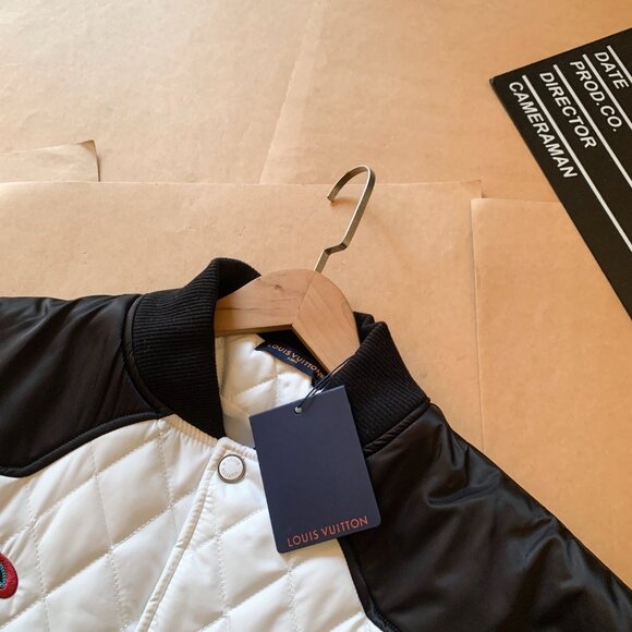 Louis Vuitton Bicolor Satin Bomber Jacket - Picture 4 of 8